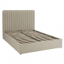 Savoy Fluted 4ft 6in Double Size Storage Ottoman Bed - Natural Linen Fabric