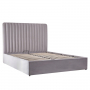 Savoy Fluted 4ft 6in Double Size Storage Ottoman Bed – Grey Velvet Fabric