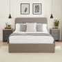 Soho Curved 5ft King Size Storage Ottoman Bed - Grey Linen Fabric