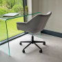 Milo Grey Velvet Office Chair