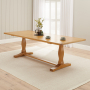 Solid Oak Refectory Dining Table – 2.4m Length – Seats 8 to 10