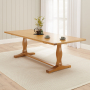 Solid Oak Refectory Dining Table – 2.4m Length – Seats 8 to 10