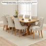 Solid Oak Refectory Dining Table – 2.4m Length – Seats 8 to 10