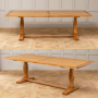 Solid Oak Refectory 2.4m Dining Table and 8 Natural Scoop Chairs