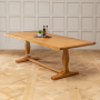 Solid Oak Refectory 2.4m Dining Table and 8 Natural Scoop Chairs