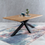 Metro Industrial Oak Medium 1.9m Starburst Dining Table – 6 to 8 Seat