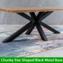 Metro Industrial Oak Medium 1.9m Starburst Dining Table – 6 to 8 Seat