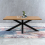 Industrial Oak 1.9m Starburst Dining Table + 6 Brogan Charcoal Chairs