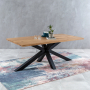 Industrial Oak 1.9m Starburst Dining Table + 6 Brogan Charcoal Chairs