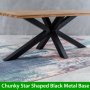 Industrial Oak 1.9m Starburst Dining Table + 6 Brogan Charcoal Chairs