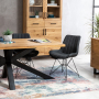 Industrial Oak 1.9m Starburst Dining Table + 6 Brogan Charcoal Chairs