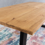 Metro Industrial Oak Medium 1.9m V-Base Dining Table - 6 Seater