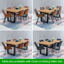 Metro Industrial Oak Medium 1.9m V-Base Dining Table - 6 Seater