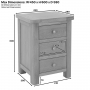 Marbury Putty Grey Painted 3 Drawer Bedside Table