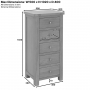 Marbury Oak 5 Drawer Tallboy Narrow Chest