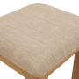 Marbury Oak Dressing Table Stool with Natural Fabric Seat