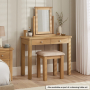 Marbury Oak Dressing Table Stool with Natural Fabric Seat