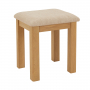 Marbury Oak Dressing Table Stool with Natural Fabric Seat