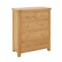 Marbury Oak 2 over 3 Drawer Chest