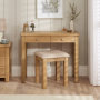 Marbury Oak 2 Drawer Dressing Table Set with Stool