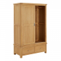 Marbury Oak Double Wardrobe with 2 Sliding Doors & 2 Drawers