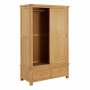 Marbury Oak Double Wardrobe with 2 Sliding Doors & 2 Drawers