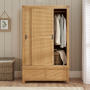 Marbury Oak Double Wardrobe with 2 Sliding Doors & 2 Drawers