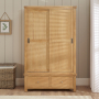 Marbury Oak Double Wardrobe with 2 Sliding Doors & 2 Drawers