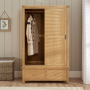 Marbury Oak Double Wardrobe with 2 Sliding Doors & 2 Drawers