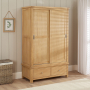 Marbury Oak Double Wardrobe with 2 Sliding Doors & 2 Drawers