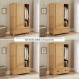 Marbury Oak Double Wardrobe with 2 Sliding Doors & 2 Drawers