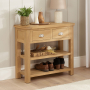 Marbury Oak 2 Drawer Hall Console Table