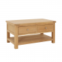 Marbury Oak 2 Drawer Coffee Table with Shelf