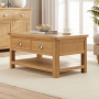 Marbury Oak 2 Drawer Coffee Table with Shelf