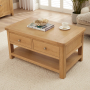 Marbury Oak 2 Drawer Coffee Table with Shelf