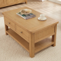 Marbury Oak 2 Drawer Coffee Table with Shelf