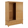 Marbury Oak Large Double Wardrobe with 2 Sliding Doors & 3 Drawers