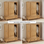 Marbury Oak Large Double Wardrobe with 2 Sliding Doors & 3 Drawers