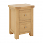 Marbury Oak 2 Drawer Slim Narrow Bedside Table