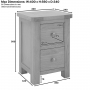 Marbury Oak 2 Drawer Slim Narrow Bedside Table