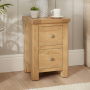 Marbury Oak 2 Drawer Slim Narrow Bedside Table