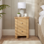 Marbury Oak 2 Drawer Slim Narrow Bedside Table