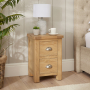 Marbury Oak 2 Drawer Slim Narrow Bedside Table