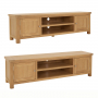 Marbury Oak Extra Large Widescreen TV Unit Stand – Up to 80” TV Size