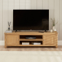 Marbury Oak Extra Large Widescreen TV Unit Stand – Up to 80” TV Size