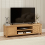 Marbury Oak Extra Large Widescreen TV Unit Stand – Up to 80” TV Size