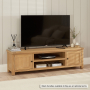 Marbury Oak Extra Large Widescreen TV Unit Stand – Up to 80” TV Size