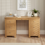 Marbury Oak Large Twin Pedestal Desk