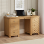 Marbury Oak Large Twin Pedestal Desk