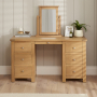 Marbury Oak Twin Pedestal Dressing Table Set with Mirror